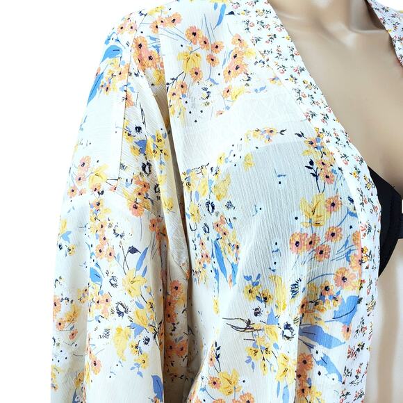 Band of Gypsies Pastel Coquette Kimono Open Duster Cover Up NWT Oversized XS/S - Picture 2 of 7